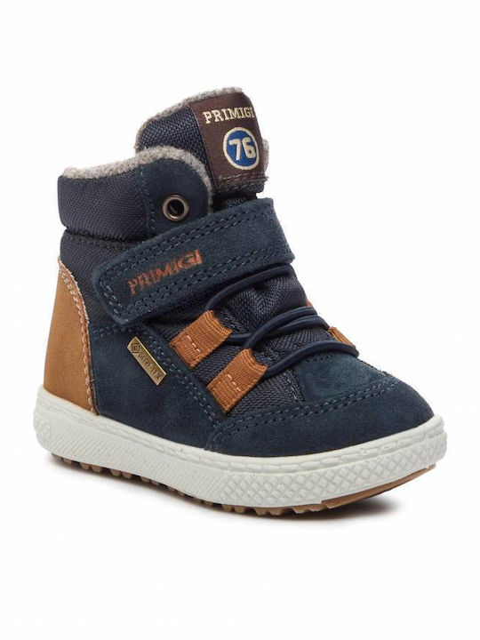 Gore-tex Δερμάτινα Παιδικά Μποτάκια με Σκρατς Μπλε