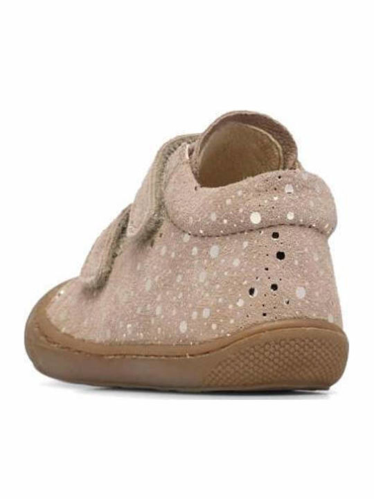 Lederne Kinderstiefeletten mit Klettverschluss Beige