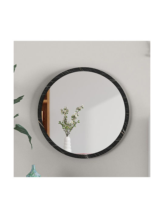 Pakketo Reflex Wall Mirror with Gray Wooden Frame 49x49cm 1pcs