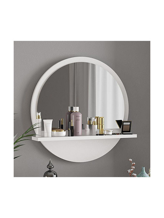 Pakketo Breda Wall Mirror with White Wooden Frame 49x49cm 1pcs