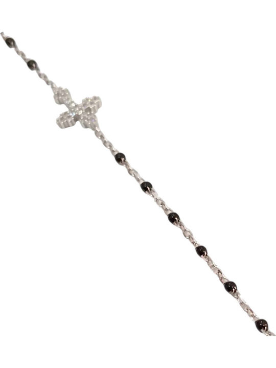 Prince Silvero Damentraeger mit Kreuz-Design aus Silber mit Zirkon 22cm