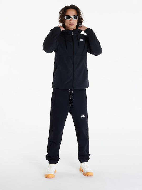 HomeSafe Herren Fleecejacke mit Kapuze Schwarz