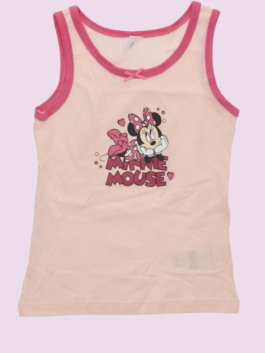 Disney Minnie Σετ Παιδικά Φανελάκια Αμάνικα Ροζ 2τμχ