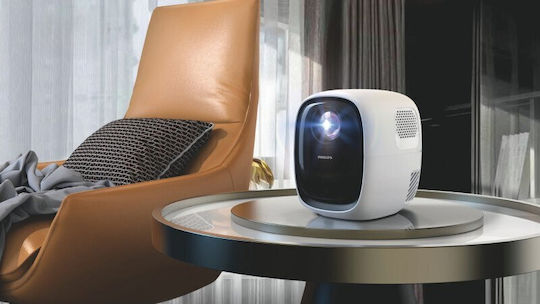 Philips Neopix 130W Projector HD Λάμπας LED με Wi-Fi και Ενσωματωμένα Ηχεία Λευκός