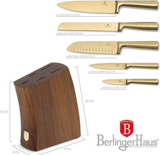 Berlinger Haus Collection Σετ Μαχαίρια με Βάση από Ανοξείδωτο Ατσάλι 6τμχ