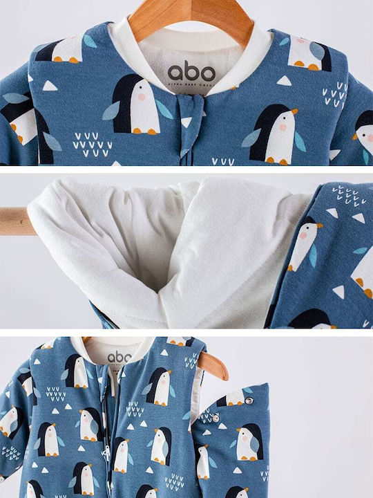 abo Winter Sleeping Bag with Feet 2.5 Tog Blue with Detachable Sleeves