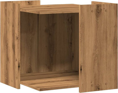 Vidaxl Cat Toilet Enclosure Artisan Oak 53x53x51 cm Engineered Wood Brown