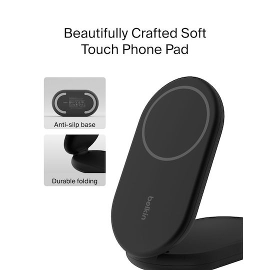 Belkin Încărcător Magsafe 15W Negruς (BoostCharge 2-in-1)