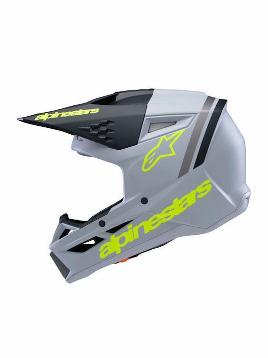 Alpinestars SM3 Gray/Black/Yellow Fluo Matte Child Motorcycle Helmet Motocross DOT ECE 22.06 1060g