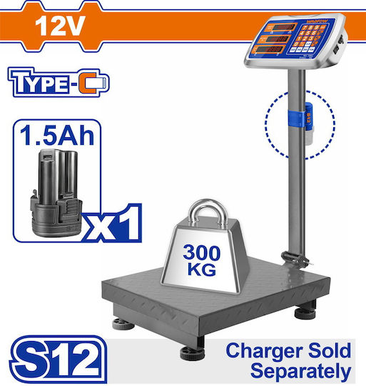 Wadfow Elektronisch Professionelle Waage mit einer Wiegekapazität von 300kg und einer Unterteilung von 50gr