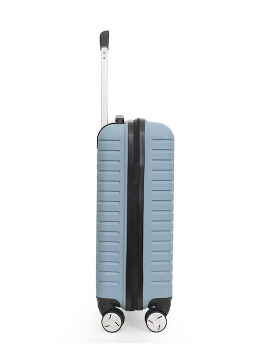 Amber Cabin Travel Suitcase Hard Blue with 4 Wheels Height 55cm AM1008/50-CIEL