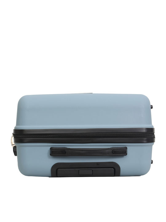 Amber Cabin Travel Suitcase Hard Blue with 4 Wheels Height 55cm AM1008/50-CIEL