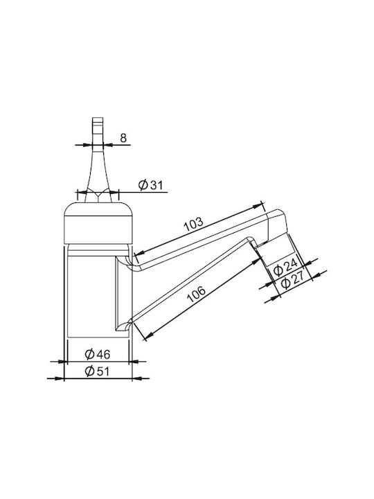 Creavit Mixing Handicap Faucet Sink Faucet Silver
