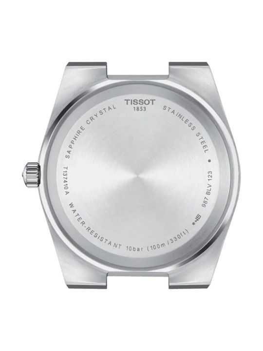 Tissot PRX Γυναικείο Ρολόι 35mm Μπαταρίας με Ασημί Μεταλλικό Μπρασελέ