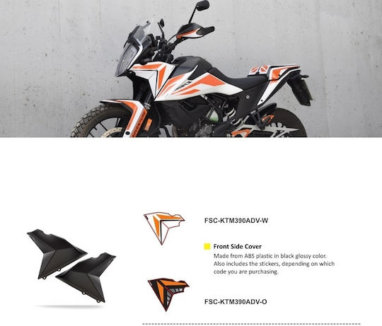 Moto Discovery Motorcycle Plastic Part for KTM 390 Adventure Black 1pcs