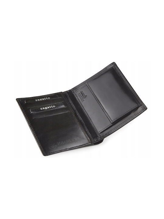 Zagatto Natural Black Leather Wallet Zg-055-bar Men's