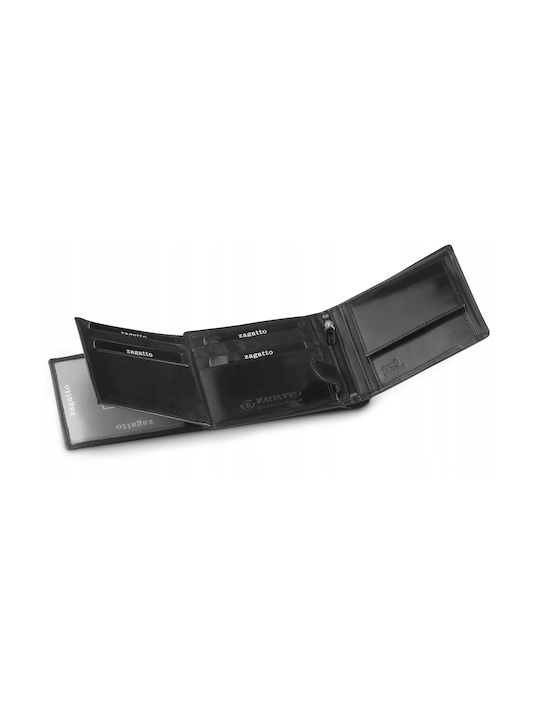 Мъжки портфейл Zagatto от естествена черна кожа Zg-003-bar-2