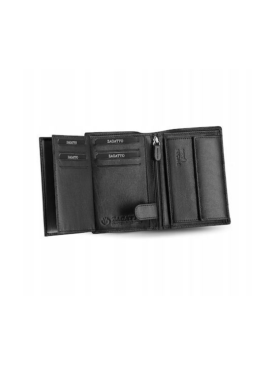 Zagatto Natural Black Leather Wallet Zg-n4-f2 Men's