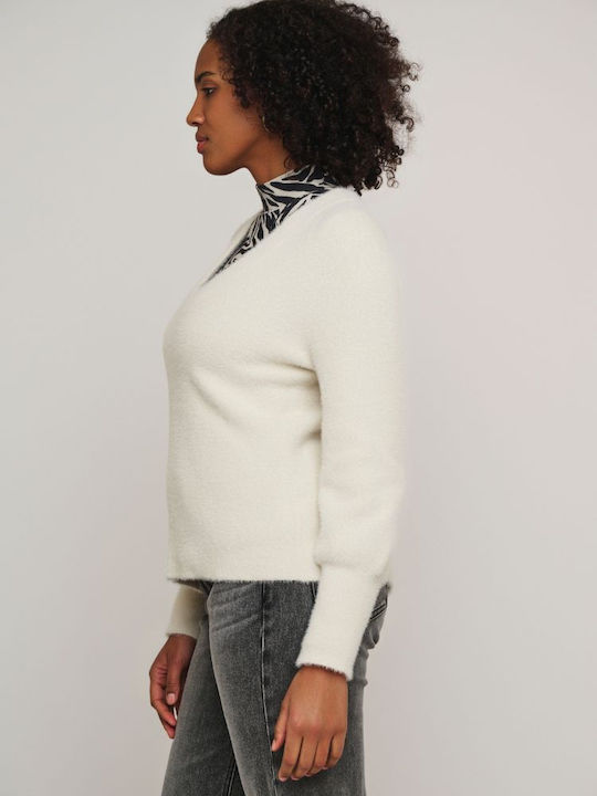 Rino&Pelle Women's Long Sleeve Sweater with V Neckline Birch