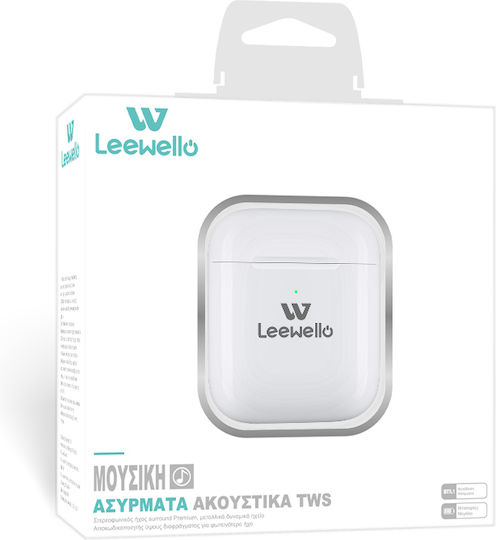 Leewello WP421 In-ear Bluetooth Handsfree Căști cu Carcasă de Încărcare Alb