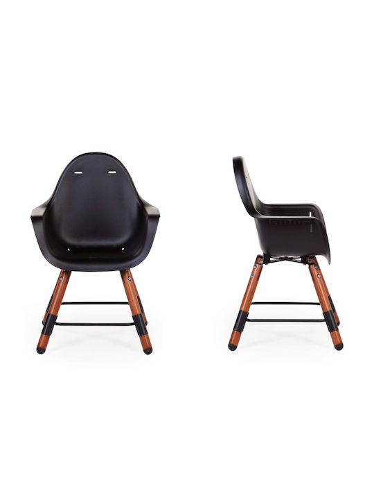 Childhome Evolu 2 Καρεκλάκι Φαγητού με Ρυθμιζόμενο Ύψος Walnut/Black