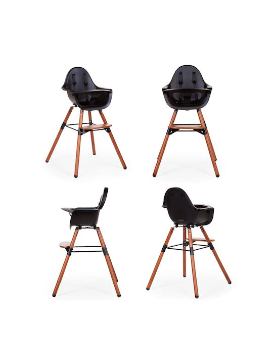 Childhome Evolu 2 Καρεκλάκι Φαγητού με Ρυθμιζόμενο Ύψος Walnut/Black