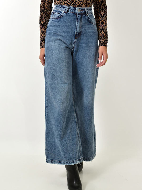 Hoch tailliert Damenjeans Schlaghose in Schlanker Passform Blue Jeans