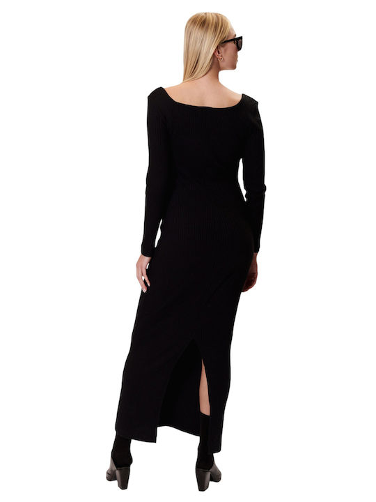 Midi Φόρεμα Πλεκτό Black