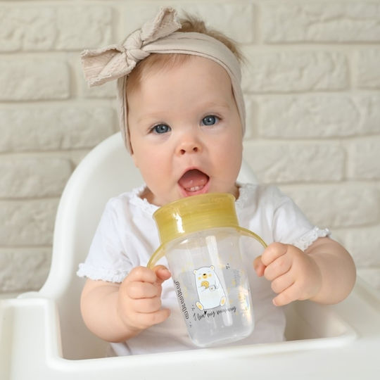 Akuku Baby Cup made of Plastic Yellow I love my mummy 240ml