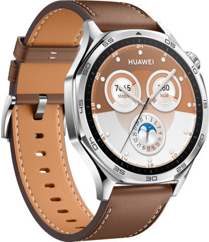 Huawei Watch GT 5 Stainless Steel 46mm Αδιάβροχο με Παλμογράφο (Καφέ)