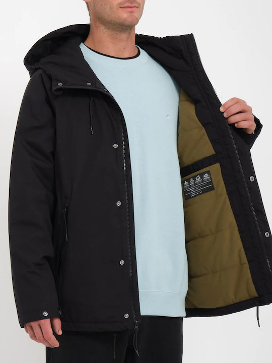 Volcom Stoke Herren Jacke Lässig Wasserdicht BLACK