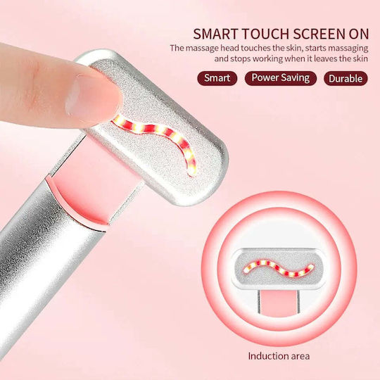 4 In 1 Facial Massage Device Smart Pen Eye Face Neck Care Led Light Ems Vibrations Warm Therapy