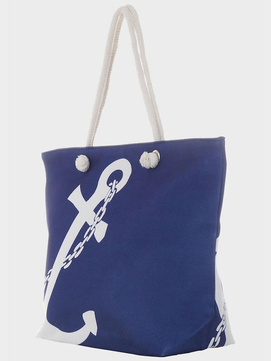 G Secret Strandtasche mit Muster Verankerung Blau