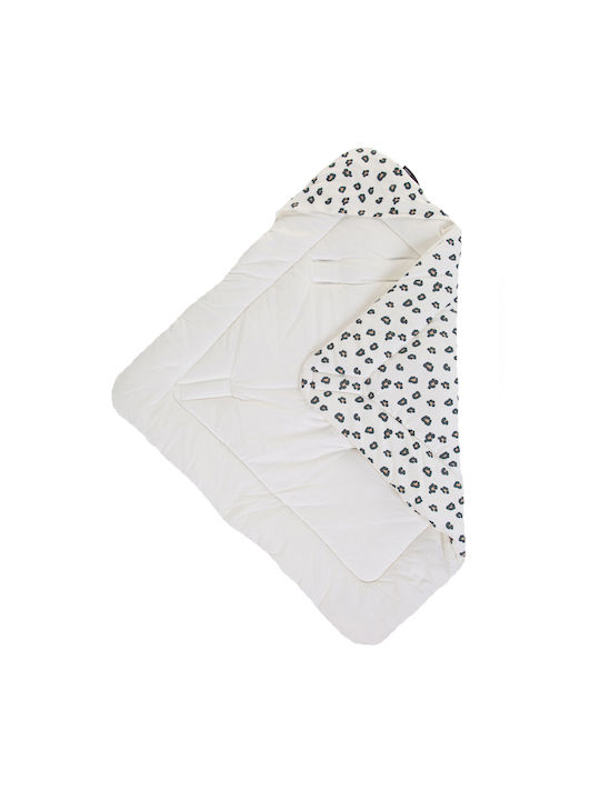 Childhome Κουβέρτα Αγκαλιάς & Λίκνου Leopard Λευκή Leopard 75x75εκ.