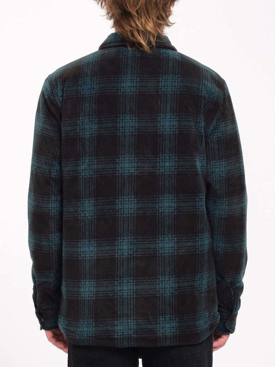Bowered Long Sleeve Overshirt Regular Fit Checked Evergreen