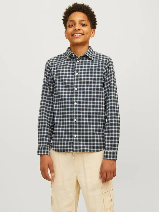 Jack & Jones Παιδικό Καρό Πουκάμισο Μακρυμάνικο Forest Night