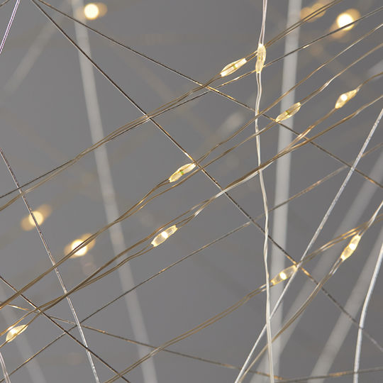 Eurolamp Χριστουγεννιάτικο Αδιάβροχο Αστέρι Φωτιζόμενο Μεταλλικό Θερμό Λευκό
