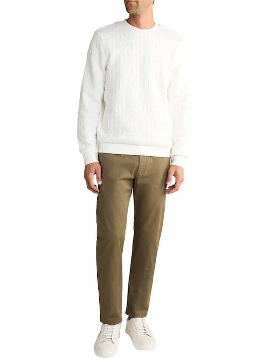 Men's Chino Trousers with Straight Leg Style Olive