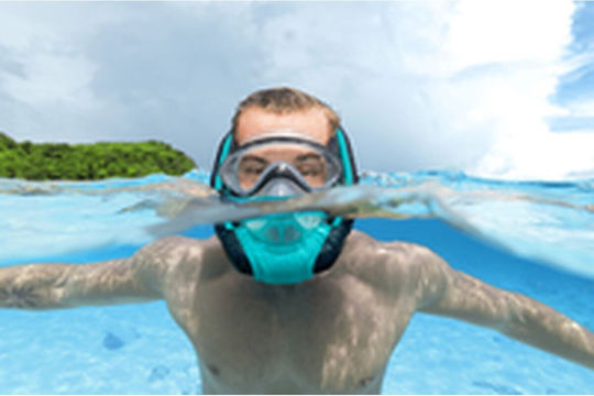 Children's Diving Goggles with Snorkel Bestway L XL Blue 1 Unit