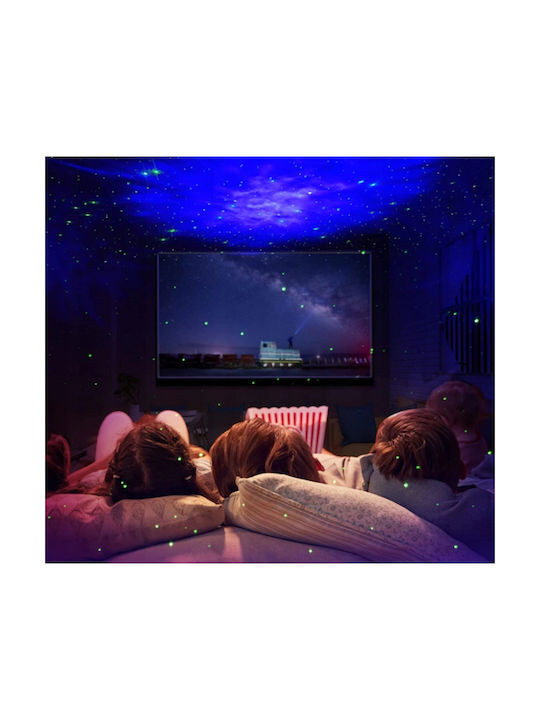 Led Παιδικό Φωτιστικό Projector με Προβολή Αστεριών Λευκό