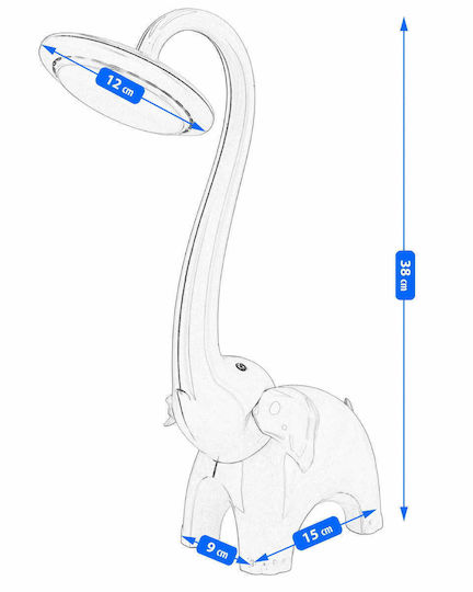 Jumi LED Kinder Schreibtischlampe Berührung Gray 9εκ.