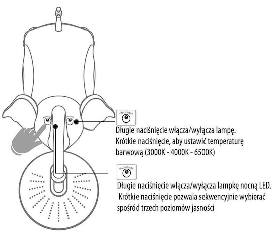 Jumi LED Kinder Schreibtischlampe Berührung Gray 9εκ.