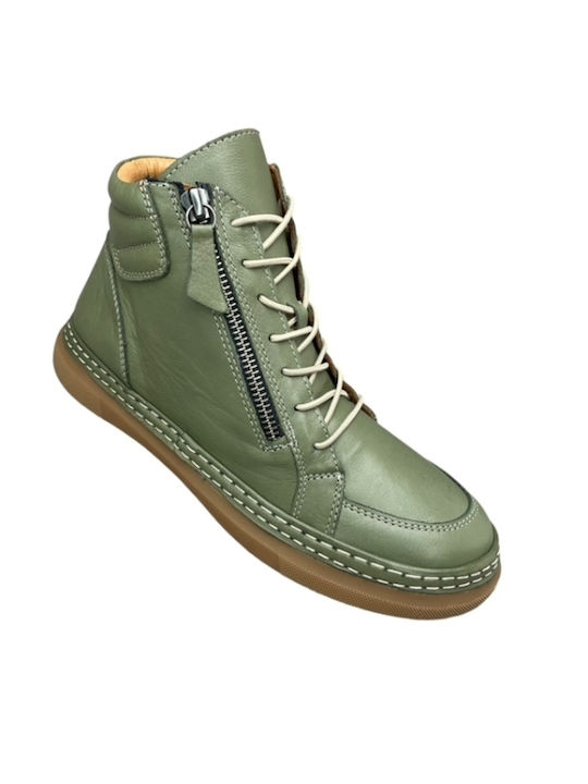 Smart Steps Leather Women's Ankle Boots Green