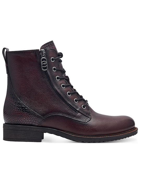 Tamaris Leather Women's Ankle Boots Burgundy