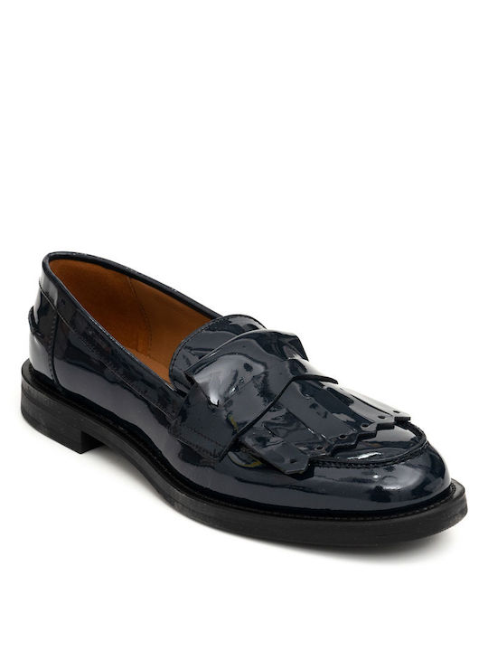 Frau Patent Leather Women's Loafers in Navy Blue Color