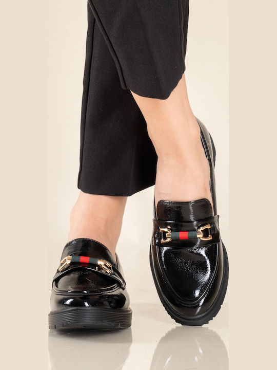 Λουστρίνι Γυναικεία Loafers σε Μαύρο Χρώμα