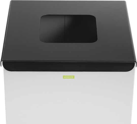Mixed Waste Sorting Bin Steel 30.5x30.5x70cm 60l