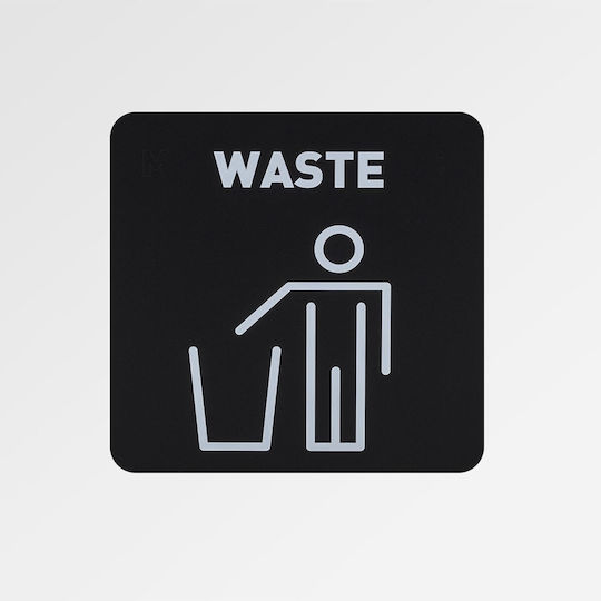 Mixed Waste Sorting Bin Steel 30.5x30.5x70cm 60l