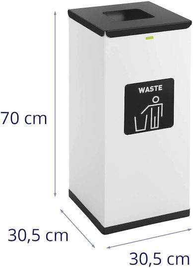 Mixed Waste Sorting Bin Steel 30.5x30.5x70cm 60l