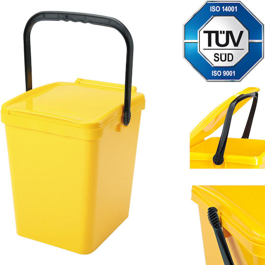 Coș de reciclare pentru sortarea deșeurilor Urba galben 21l